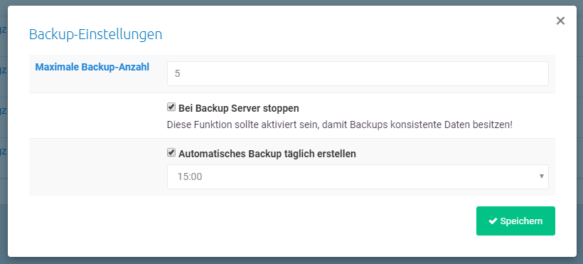 Maximale Backup-Anzahl