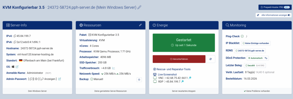 Cloud Manager mit Windows