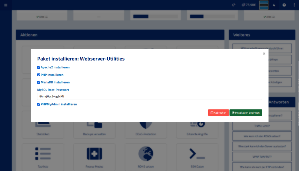 Webserver Utilities installieren