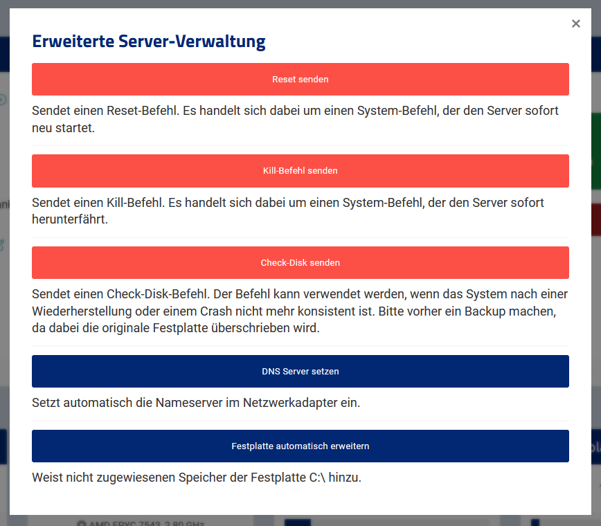  Erweiterte Server-Verwaltung