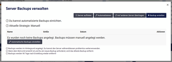 Backup erstellen