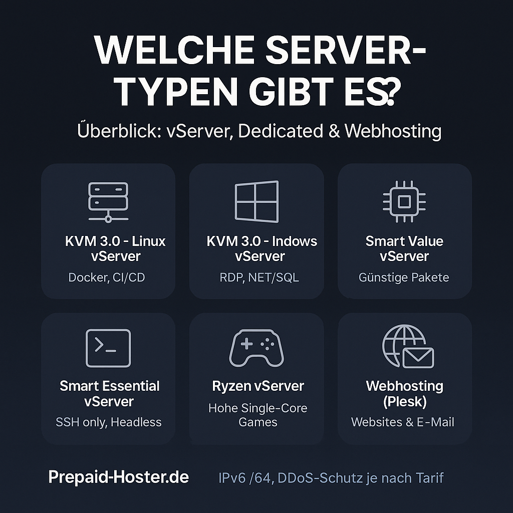 Beitrags-Bild: Welche Server-Produkte gibt es bei Prepaid-Hoster?